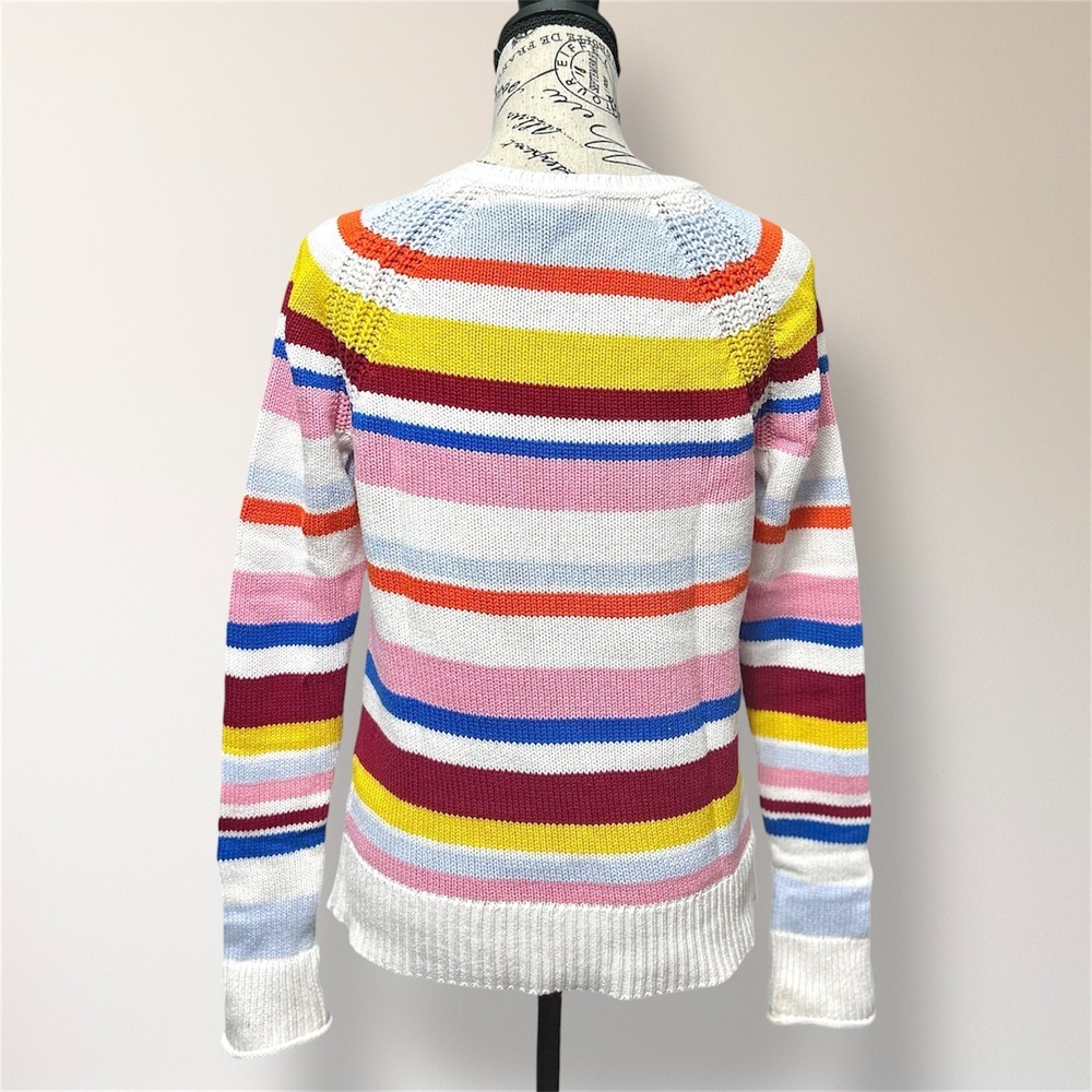 GAP Womens XS Multicolor Stripe Cotton Knit Crewneck Sweater Pullover Preppy - Picture 5 of 10